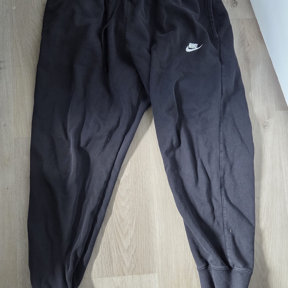 Nike Black Jogger Sweatpants with White Swoosh